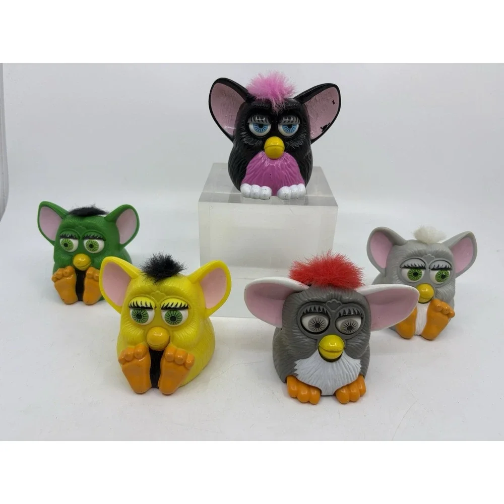 Lot of (5) Vintage Furby McDonald's Happy Meal Toys 1998 Tiger Read *
